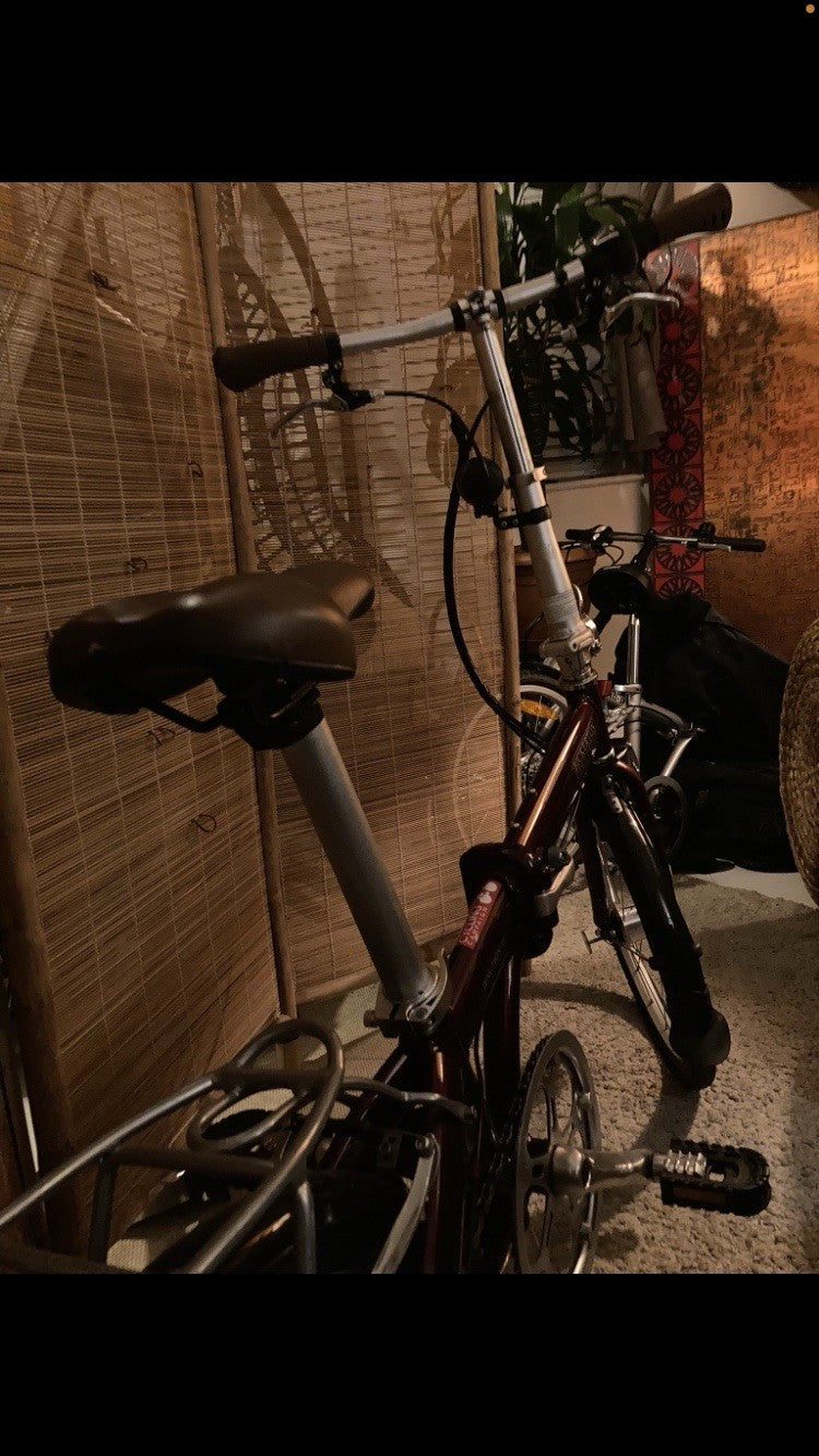 Bickerton junction 1707 folding bicycle, red, 7 gears, gel saddle and bag