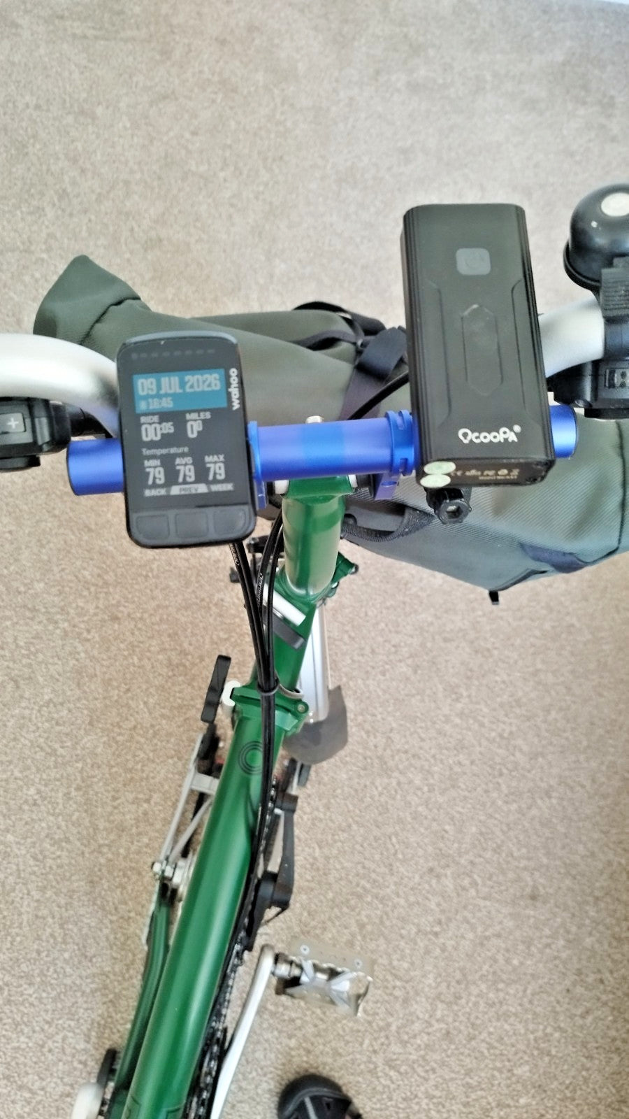 Brompton M6R C line Explore 2022 6 Speed Racing Green + extras Wahoo Elemnt Bolt