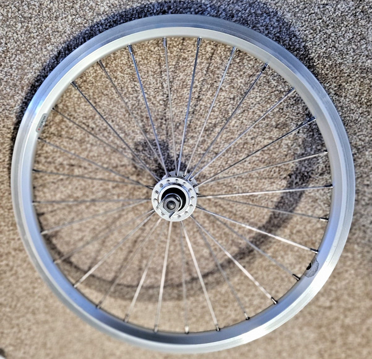 Brompton BWR 6 Speed 16"  Wheel -Set -Front and Rear- Silver - 28 Hole