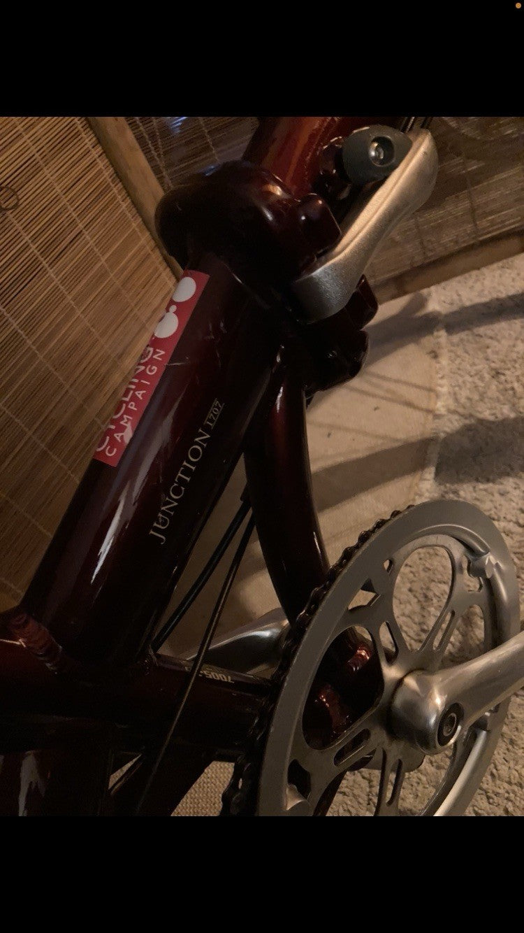 Bickerton junction 1707 folding bicycle, red, 7 gears, gel saddle and bag
