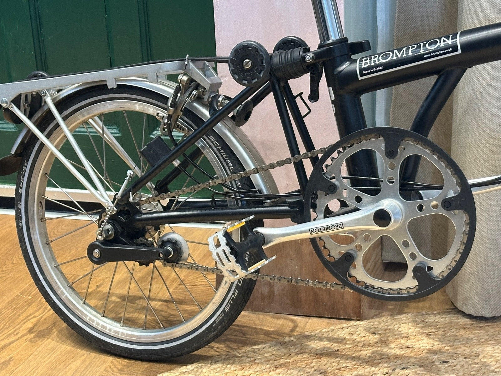 Brompton Folding Bike 3-Speed, Black with special case