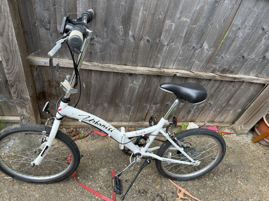 Viking Urbanisi Folding Bike White - City 6 Speed Fold Up Bicycle