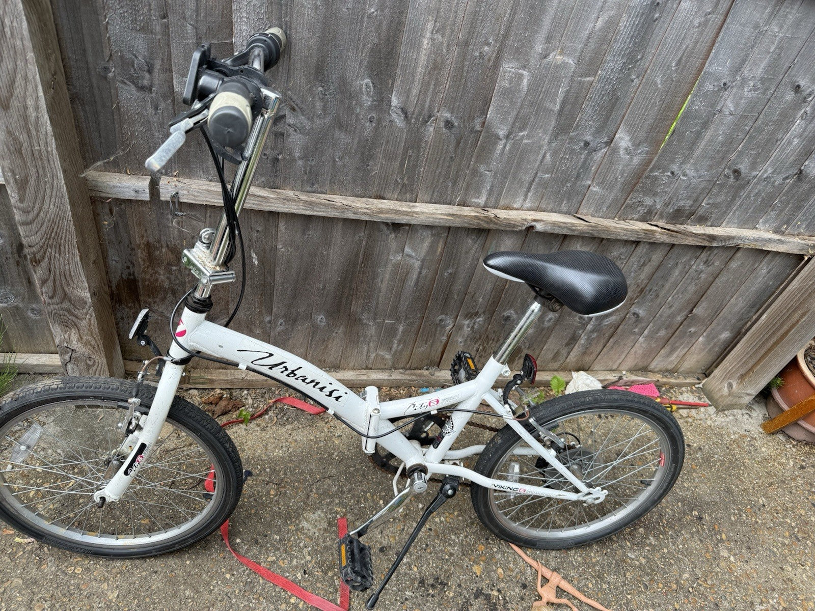 Viking Urbanisi Folding Bike White - City 6 Speed Fold Up Bicycle
