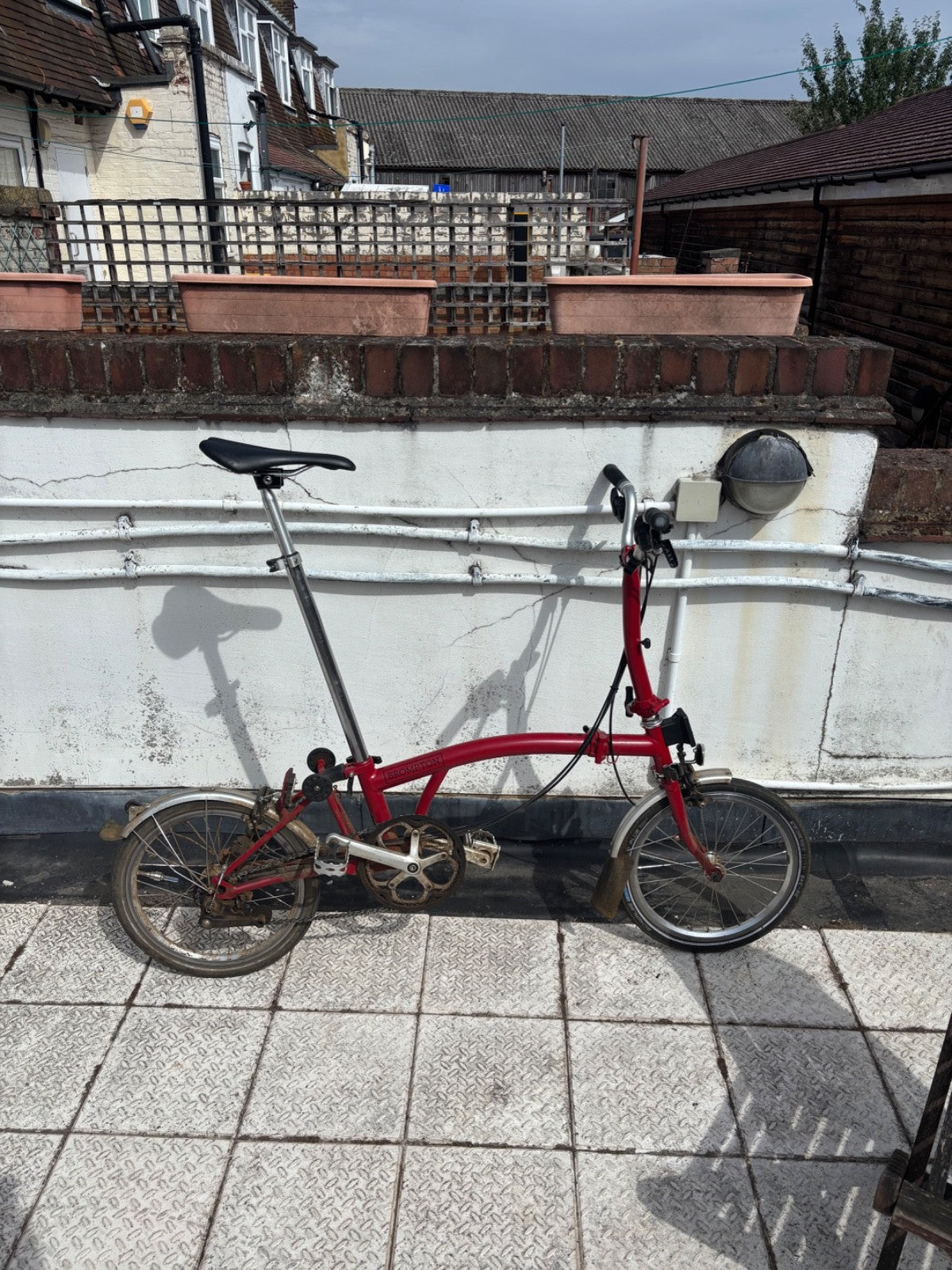 Brompton C Line. Red. Working condition — needs servicing.