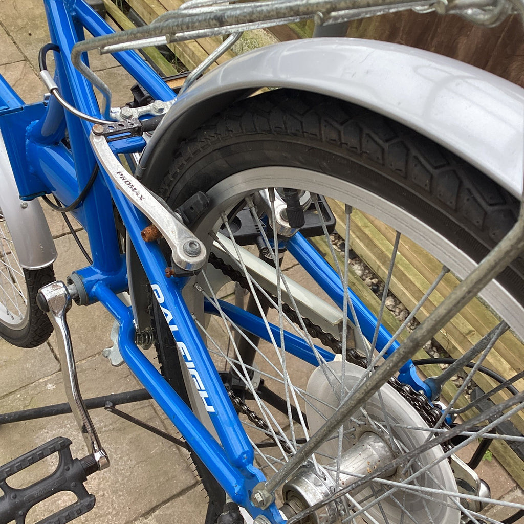 Raleigh Stowaway Steel 6 Speed Folding Bike In Blue - Serviced - 20" Wheels