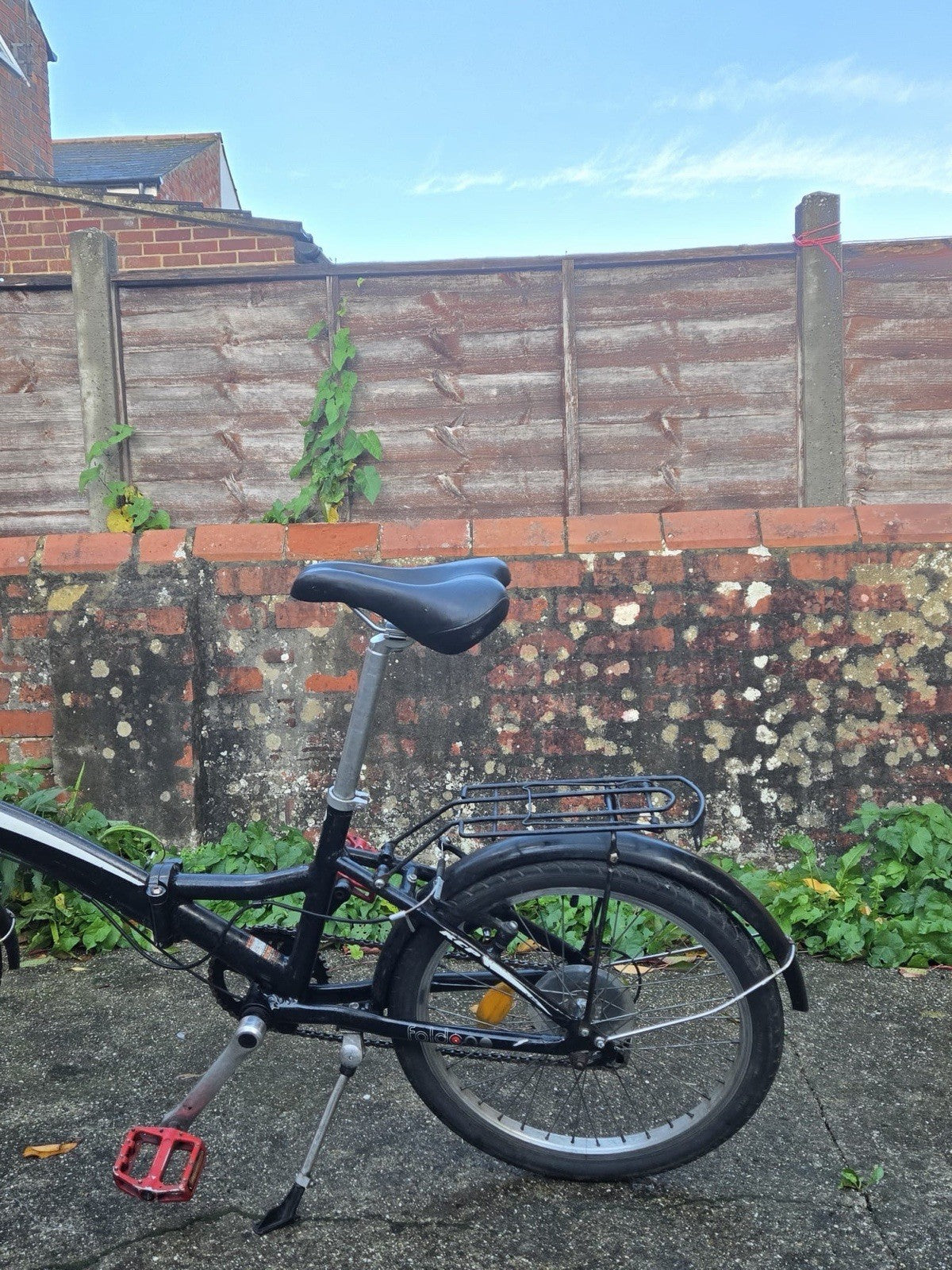KCP Foldo 20" Wheel Folding Commuter Bicycle – Black, 6-Speed with Rear Rack