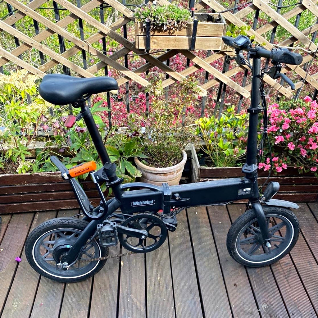 Whirlwind Foldable Bike 14in Black 250W 25km/h Mechanical Disc