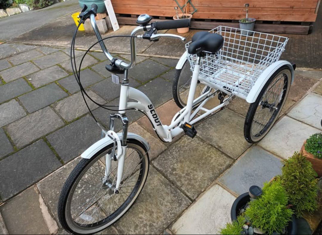 SCOUT® tricycle, adults folding tricycle, 6-speed shimano gears, disc brakes, UK