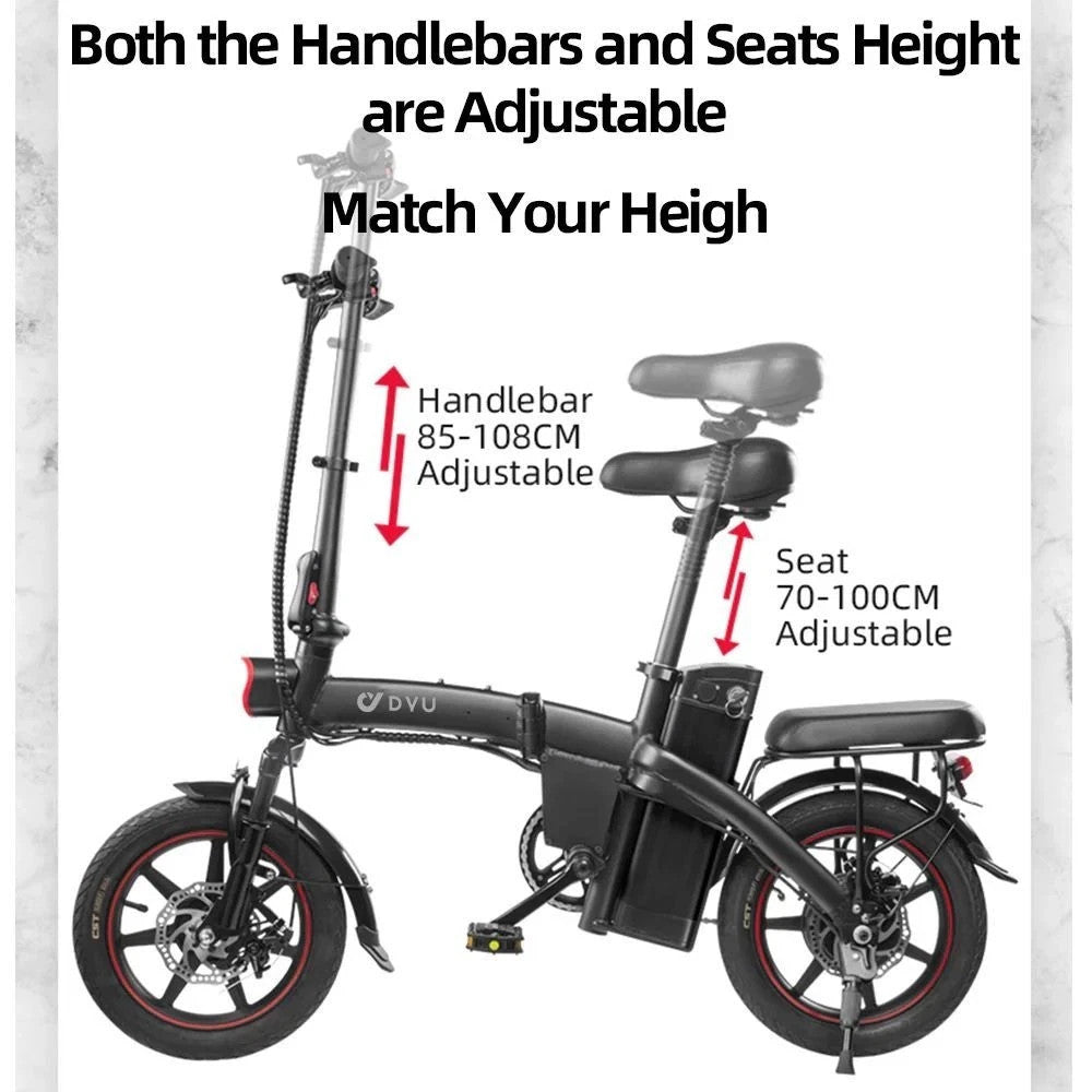 DYU A5 14" Portable Folding bike with LCD Display