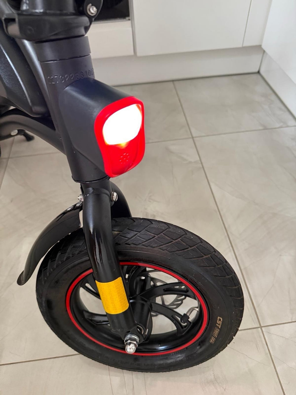 Doc Green Seated folding  bike, Front & Rear Lights, Black/Red Trim