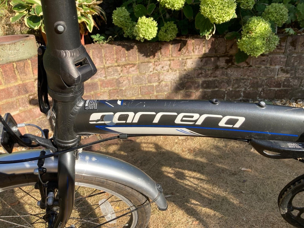 Carrera Intercity Folding Bike 20in 8-Speed V-Brake Rear Rack Mudguards Black