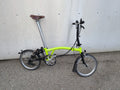 Bright Lime 6-speed Brompton - Leather Brookes Saddle - Tall Seat Post (S6L)
