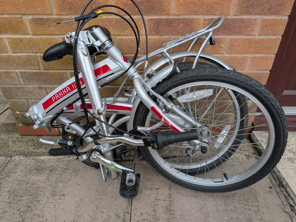AMMACO Pakka Lite SE Silver Foldable Bicycle with Carry Bag