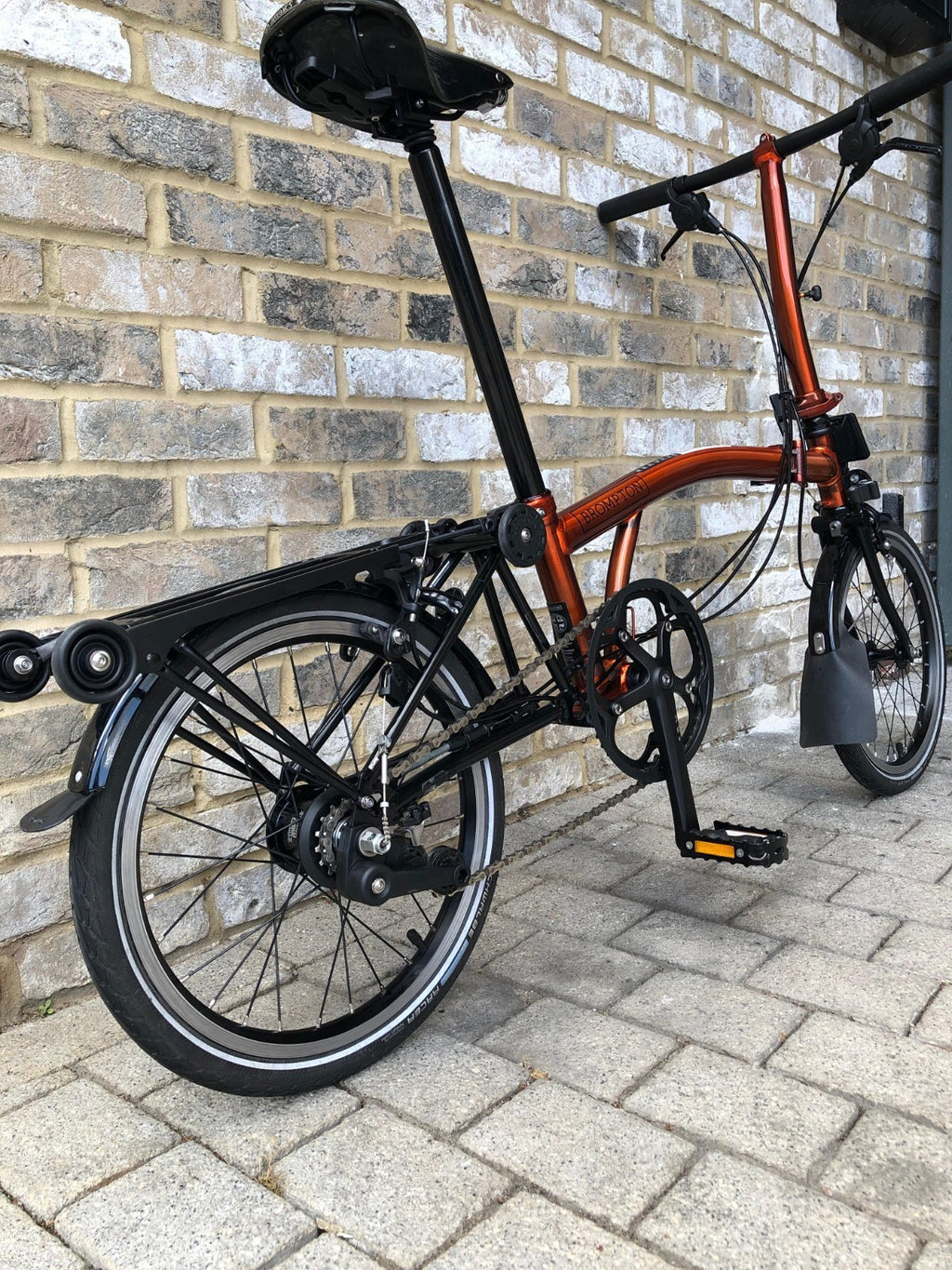 Brompton Flame Lacquer (Black Edition) Superlight Titanium with £400+ of extras