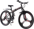 Folding 21-Speed MTB Bike 27.5" Dual Suspension Mens Womens Off Road