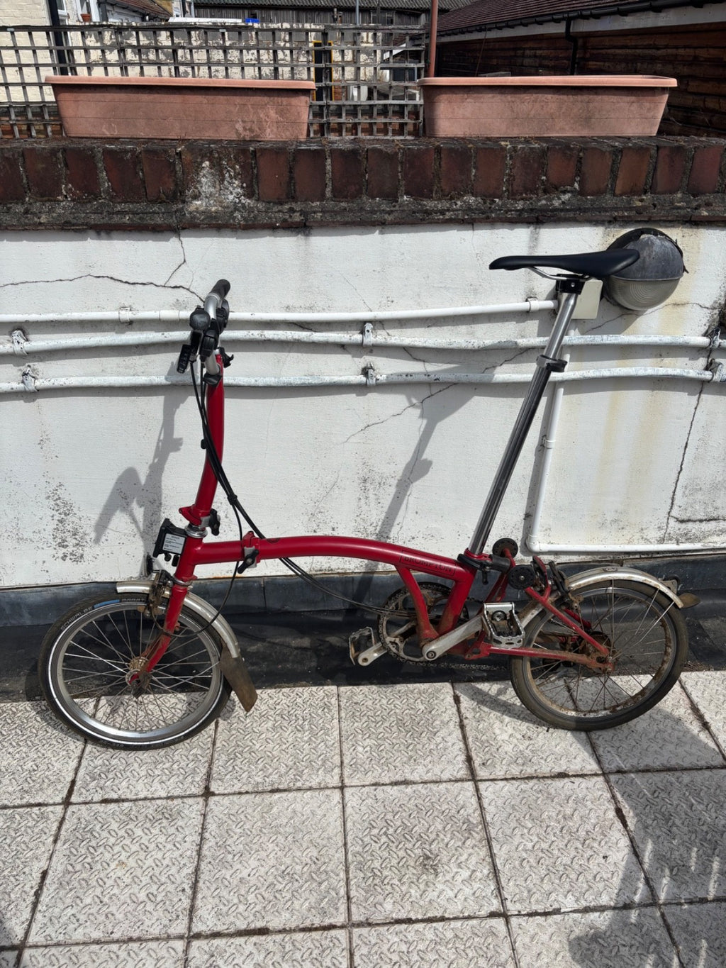 Brompton C Line. Red. Working condition — needs servicing.