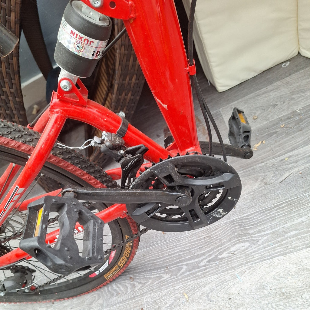 Jasiq Ebykka Foldable Pedal Bicycle  Carbon Steel Frame 21 Gear Red Black