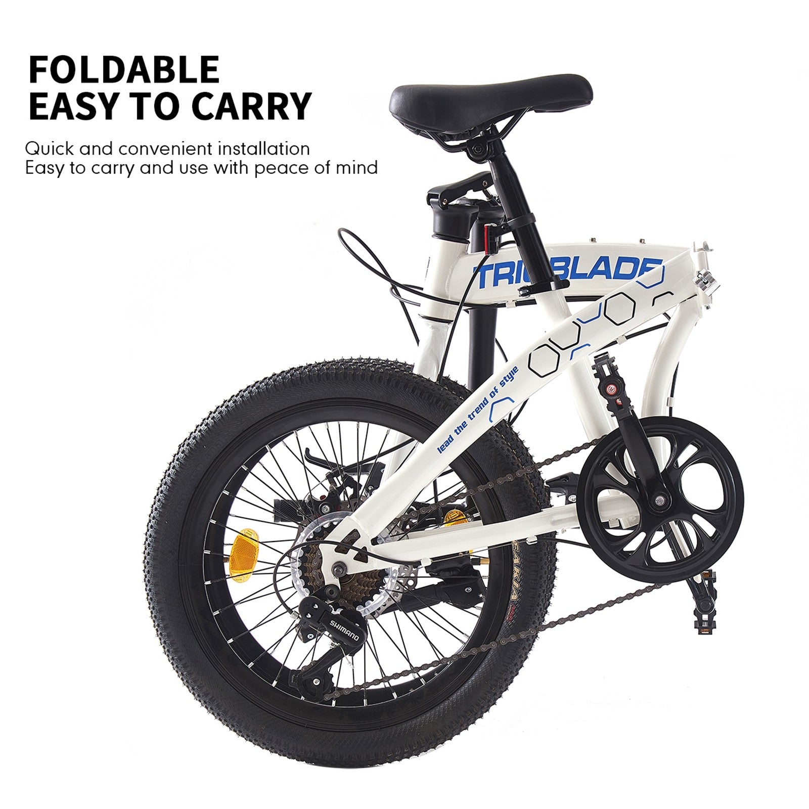 Folding Bicycle 20 Inch Bikes for Adults 7-Speed Variable Foldable City Bicycle