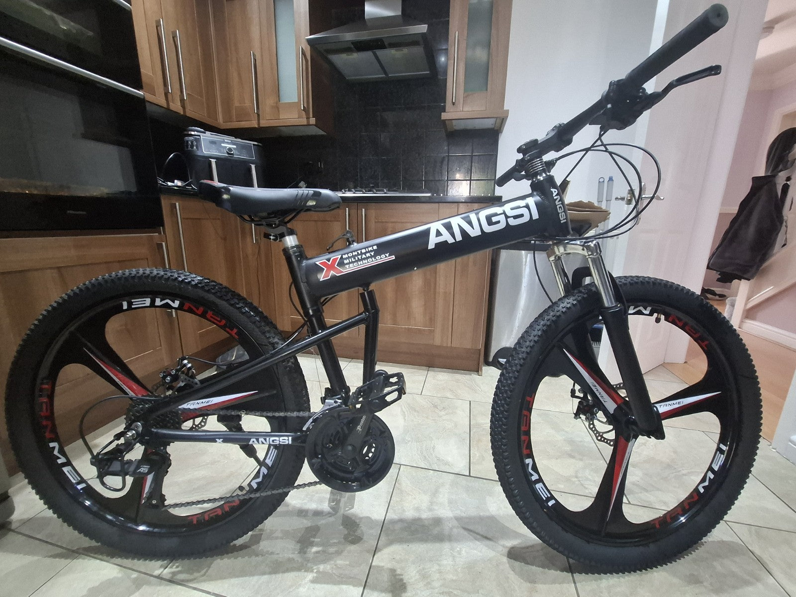 Angsi Folding Mountain Bike 26 Wheels 7 Speed MTB Bicycle