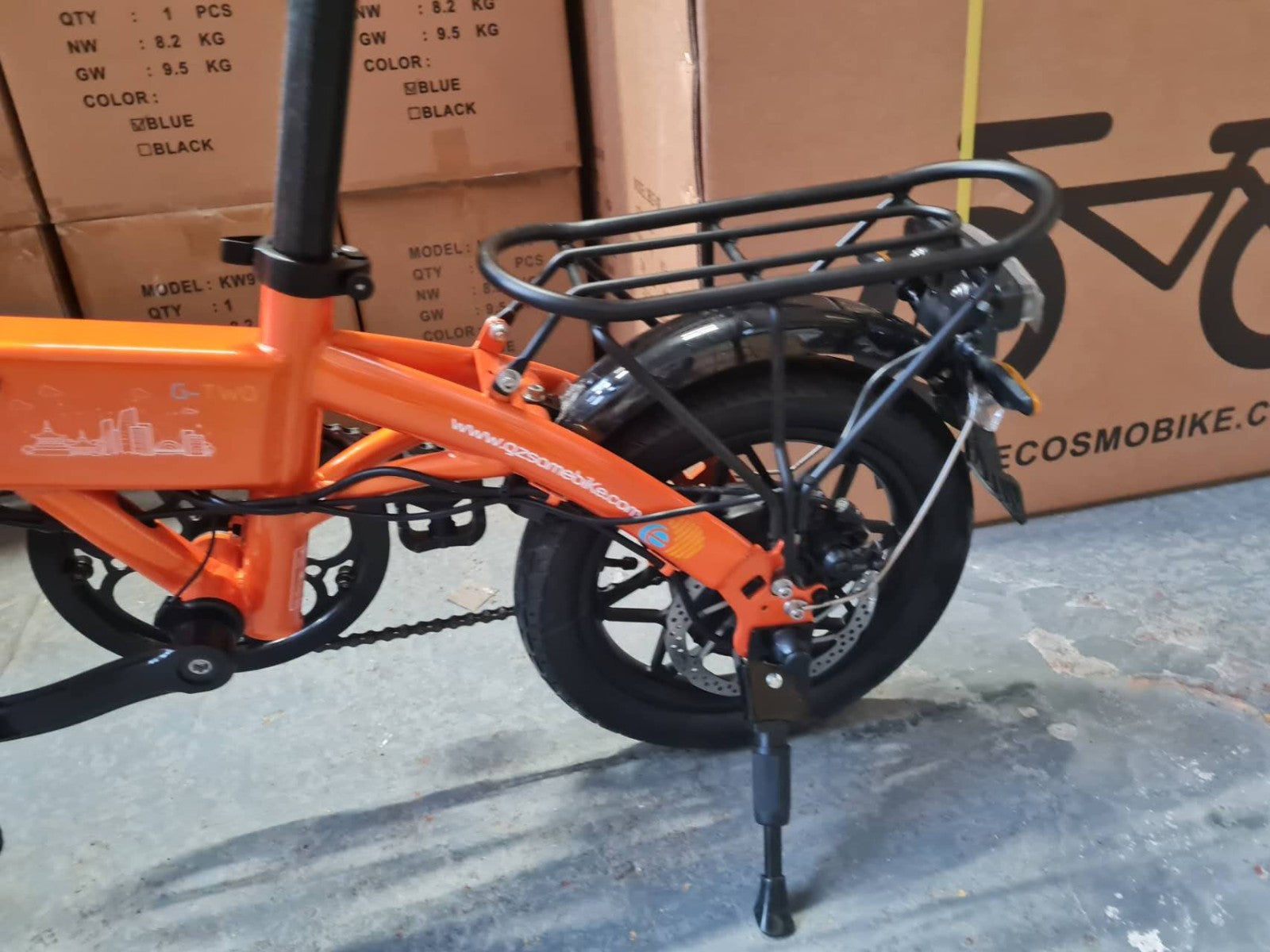 14" All-Terrain Folding bike, 36V 7.8Ah Battery, 25KM/h, Full Disc-U14R Orange