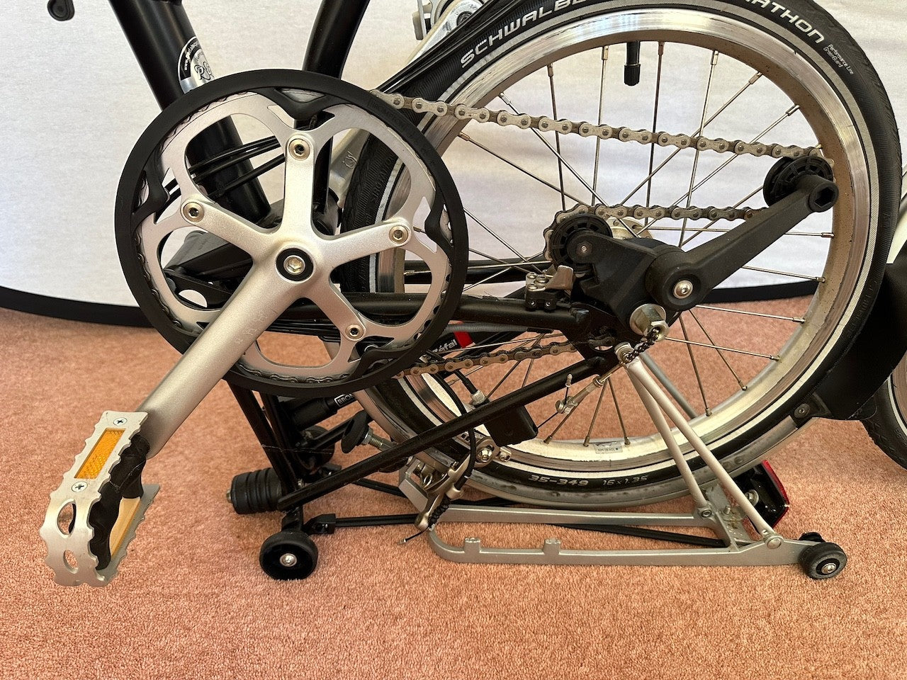 Brompton Folding Bike Black 6 Speed Gears Rear Carrier Bell Used Once M6R