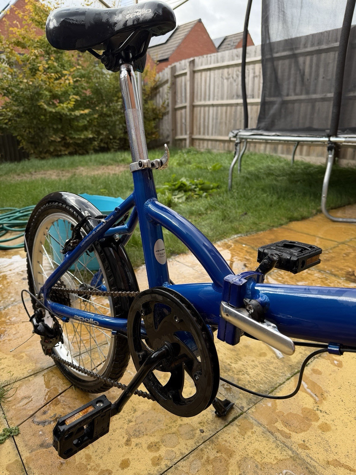 Apollo Luck Blue Folding Bike 20in Mudguards Kickstand Derailleur BMX Bar