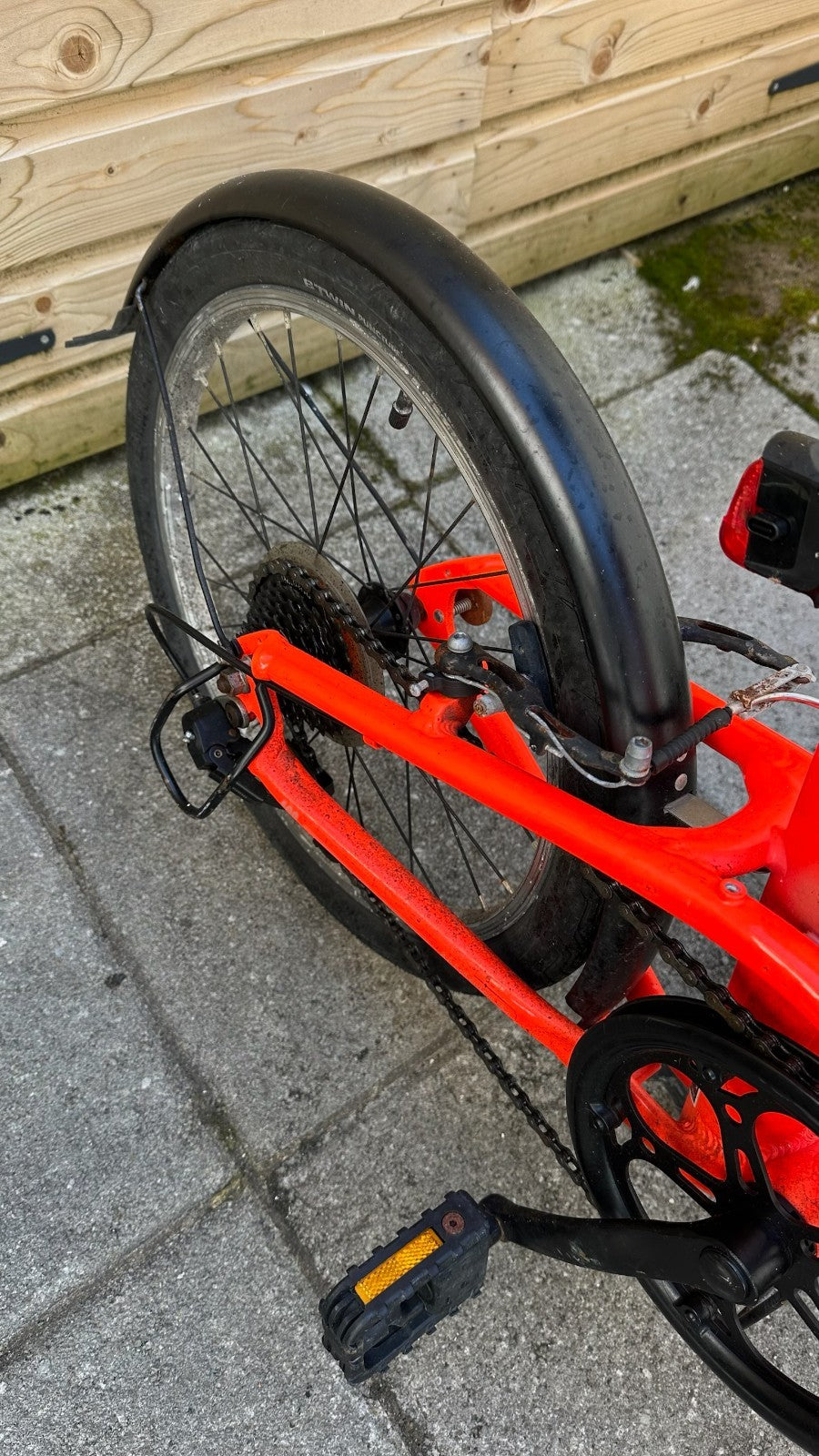 Red Oxylane Folding Bicycle 6-Speed