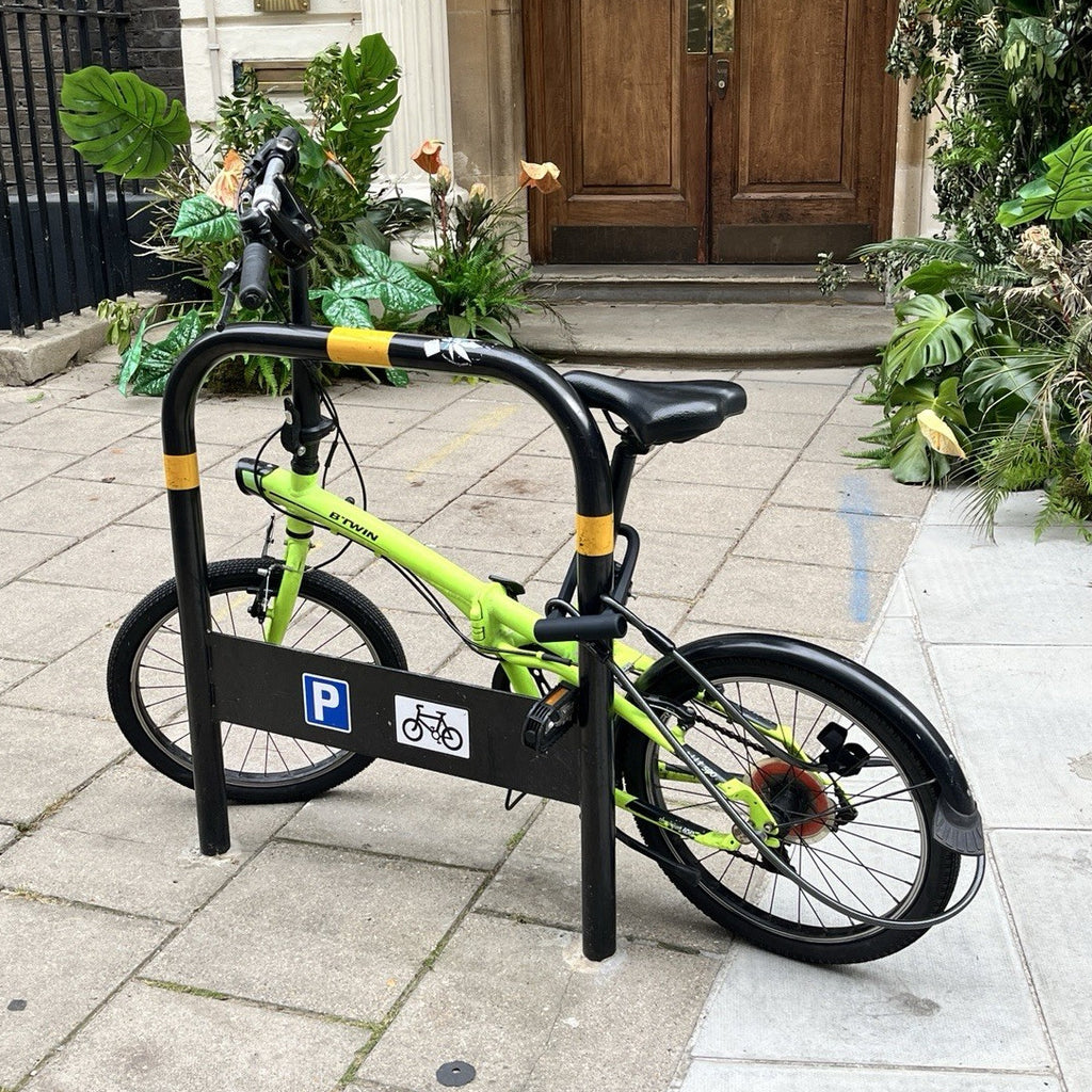B’TWIN Tilt 500 Folding Bike – Lock & Lights Included – Neon Green - Decathlon