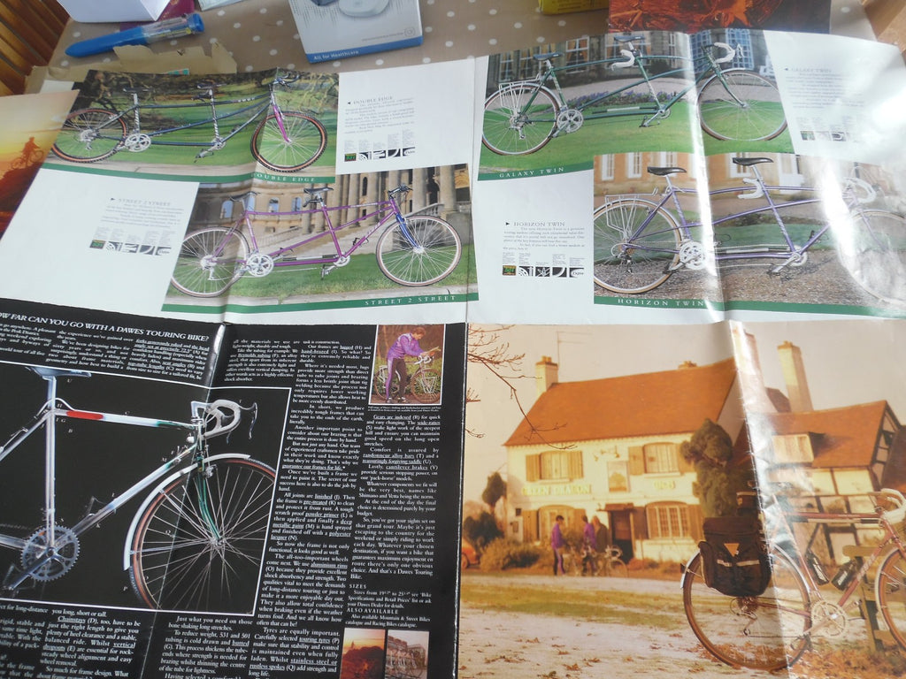 Dawes Cycles 1992 Touring/Tandem & Mountain/Street Brochures fold out type