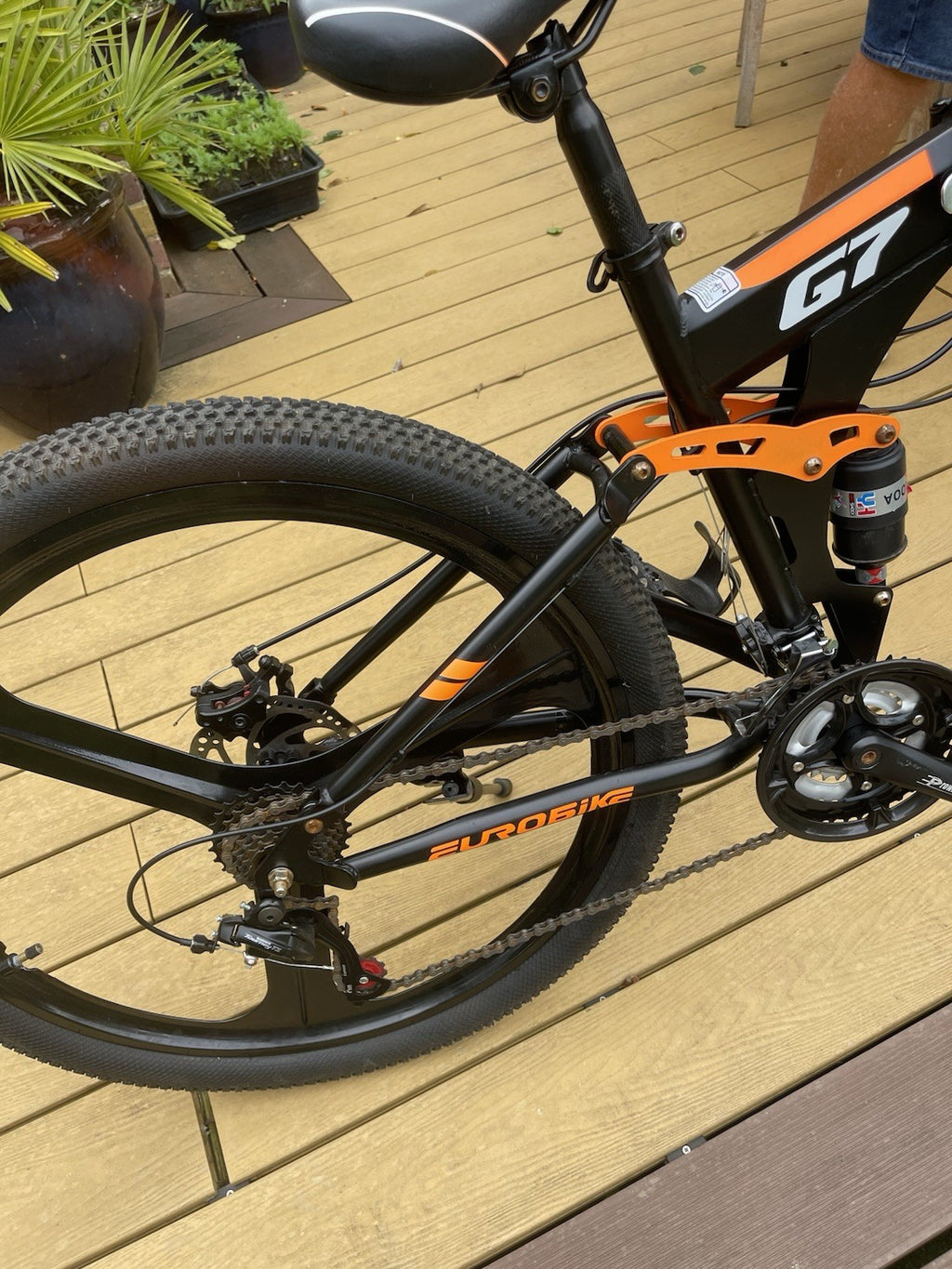 Eurobike G7 Folding Mountain Bike Dual Disc 17" Frame, 27.5" Wheels