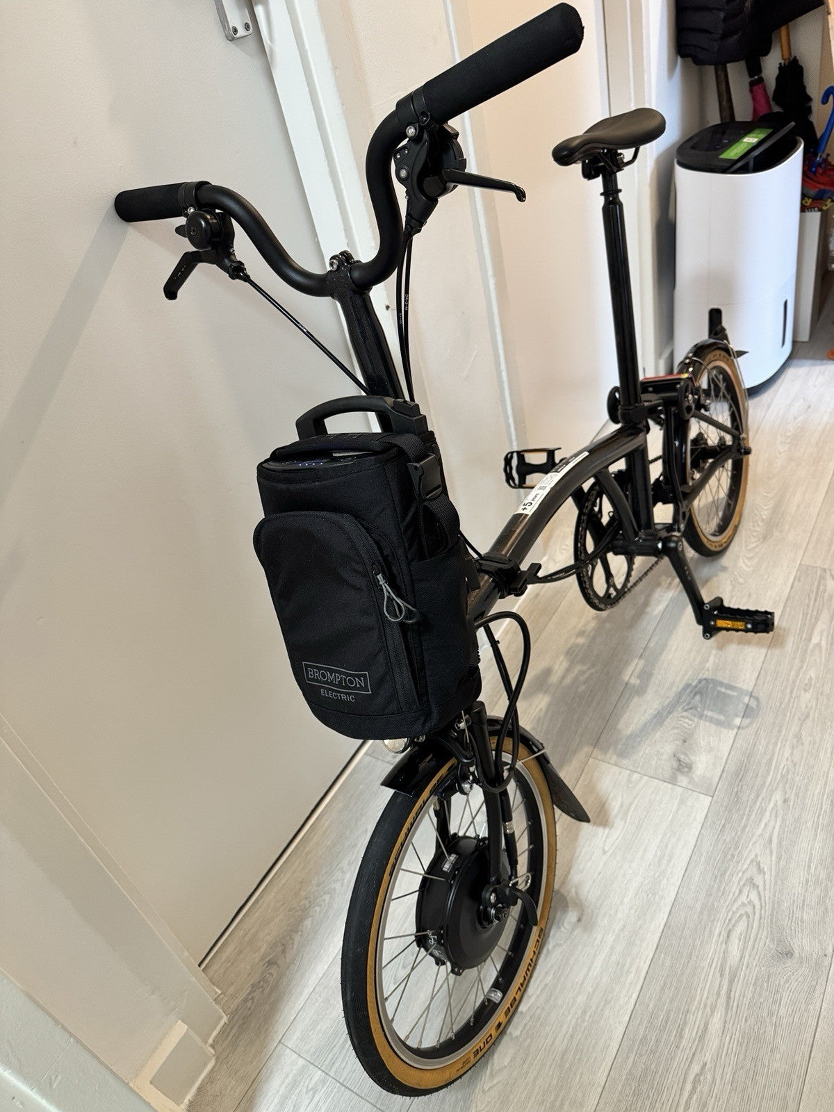 Brompton P Line Urban Mid Handle Bar Folding Midnight Bike - Black