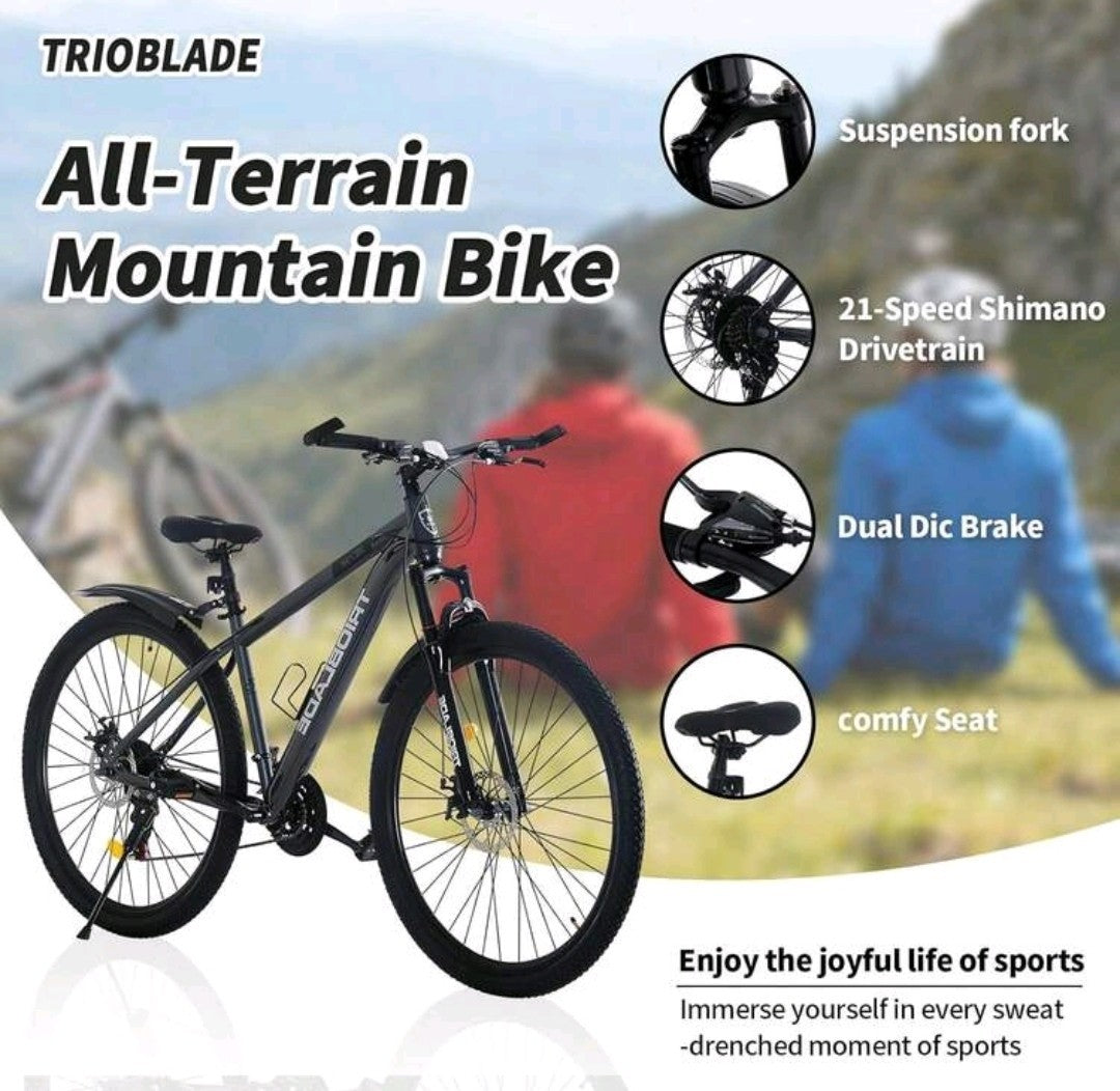 24"-27.5"Folding Mountain Bike 21Speed Full Suspension Bicycle For Men WomenGift