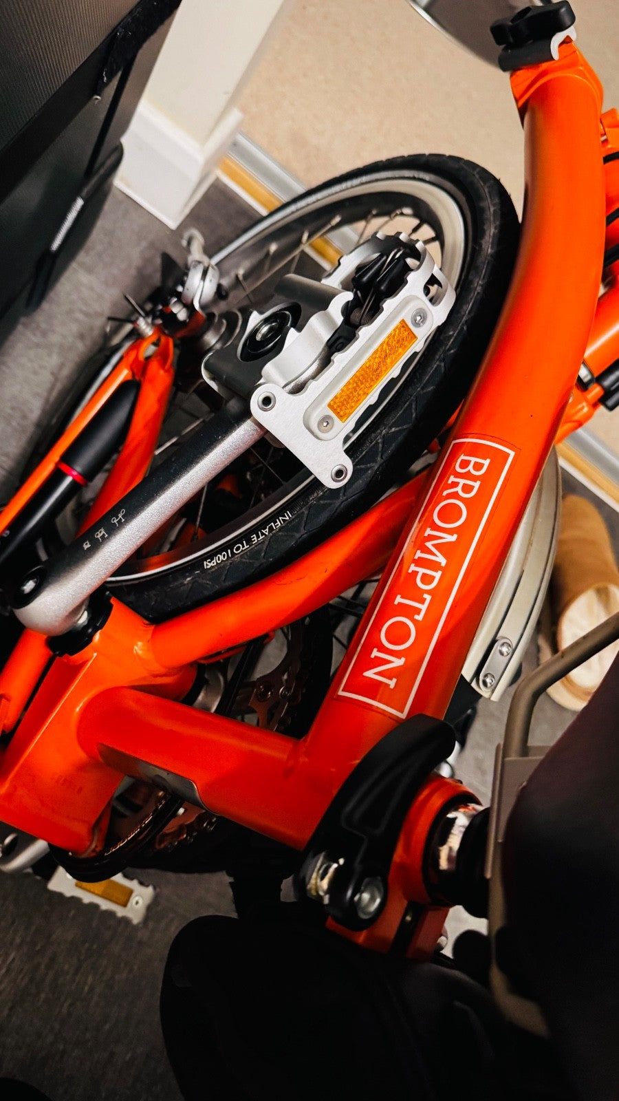 Classic Brompton M6L  2016 Folding Bike | M  | Orange | City Bike | 16” Wheels