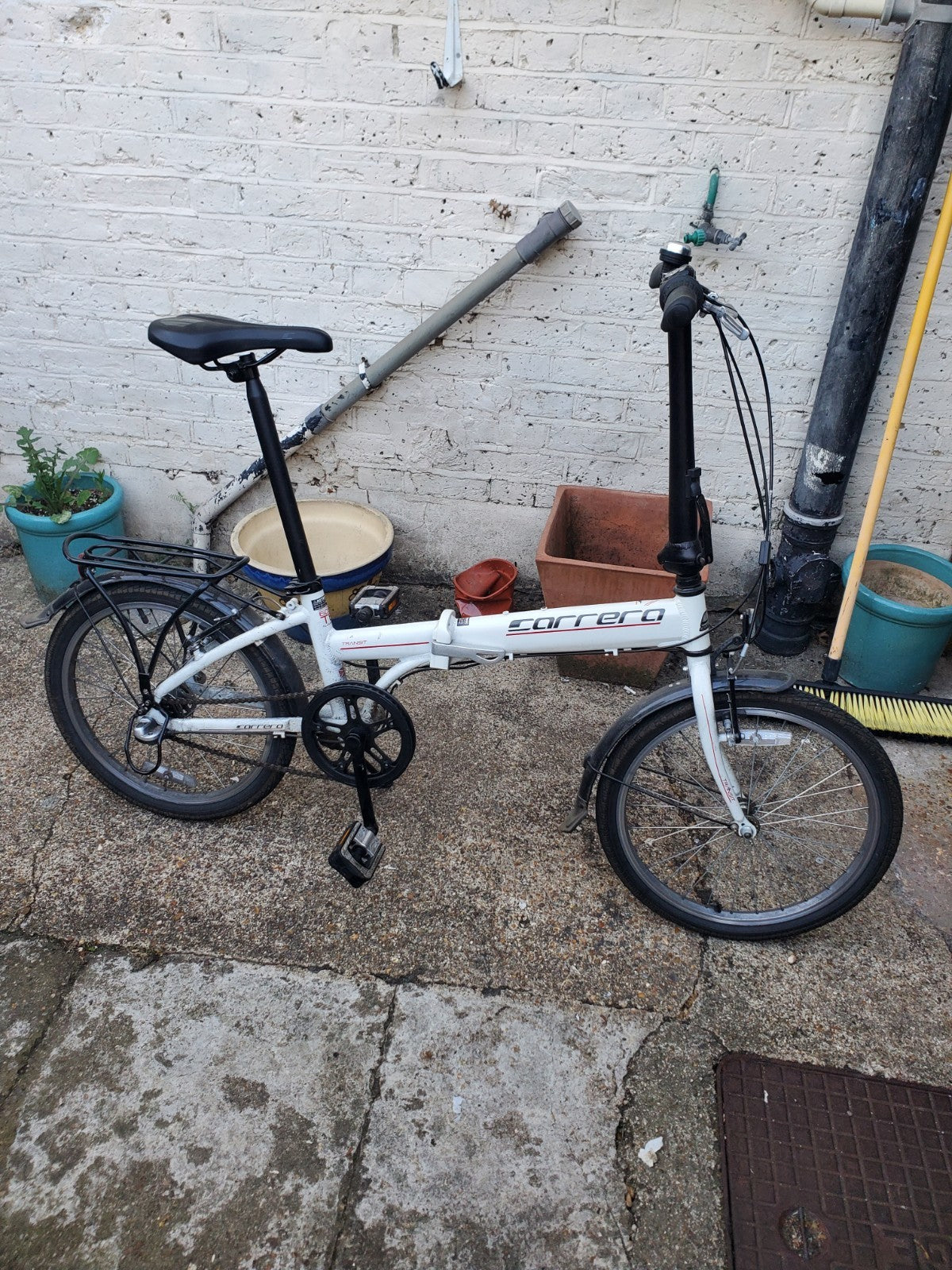 White Carrera Transit Folding Bicycle Bike 20" Wheels