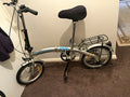 Proteam 20in Folding Bike 5 Speed Silver/Blue Rear Rack Kickstand