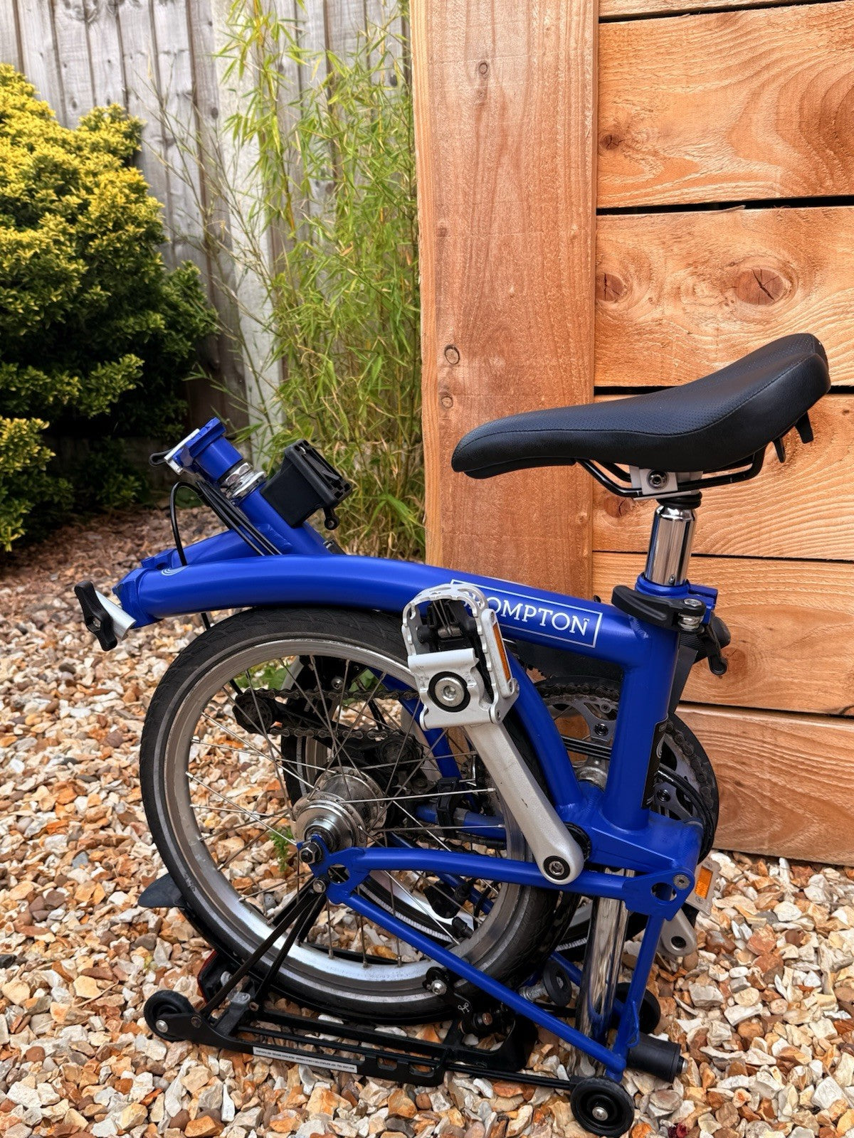 Brompton C Line 16in Blue Folding Bike, Mudguards, Rear Rack, Reflectors