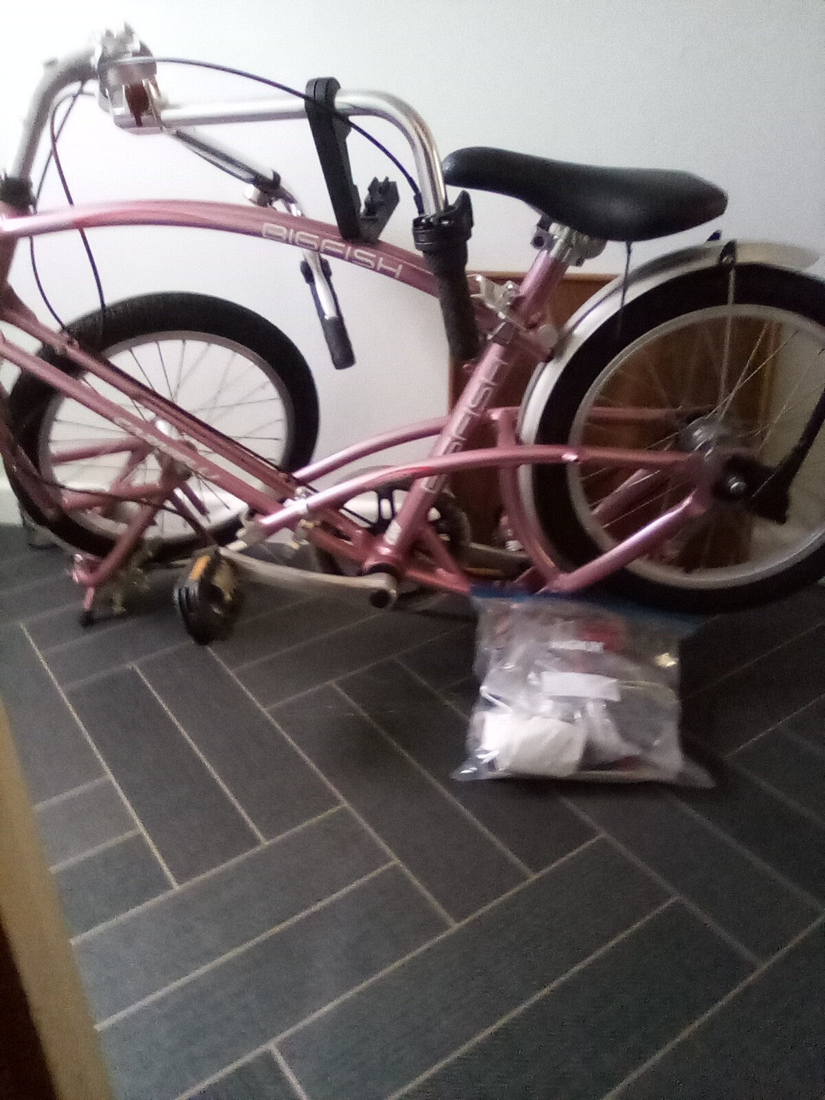 Folding bike adult/girls Big fish Pink wheel diameter 16" x 41" ht