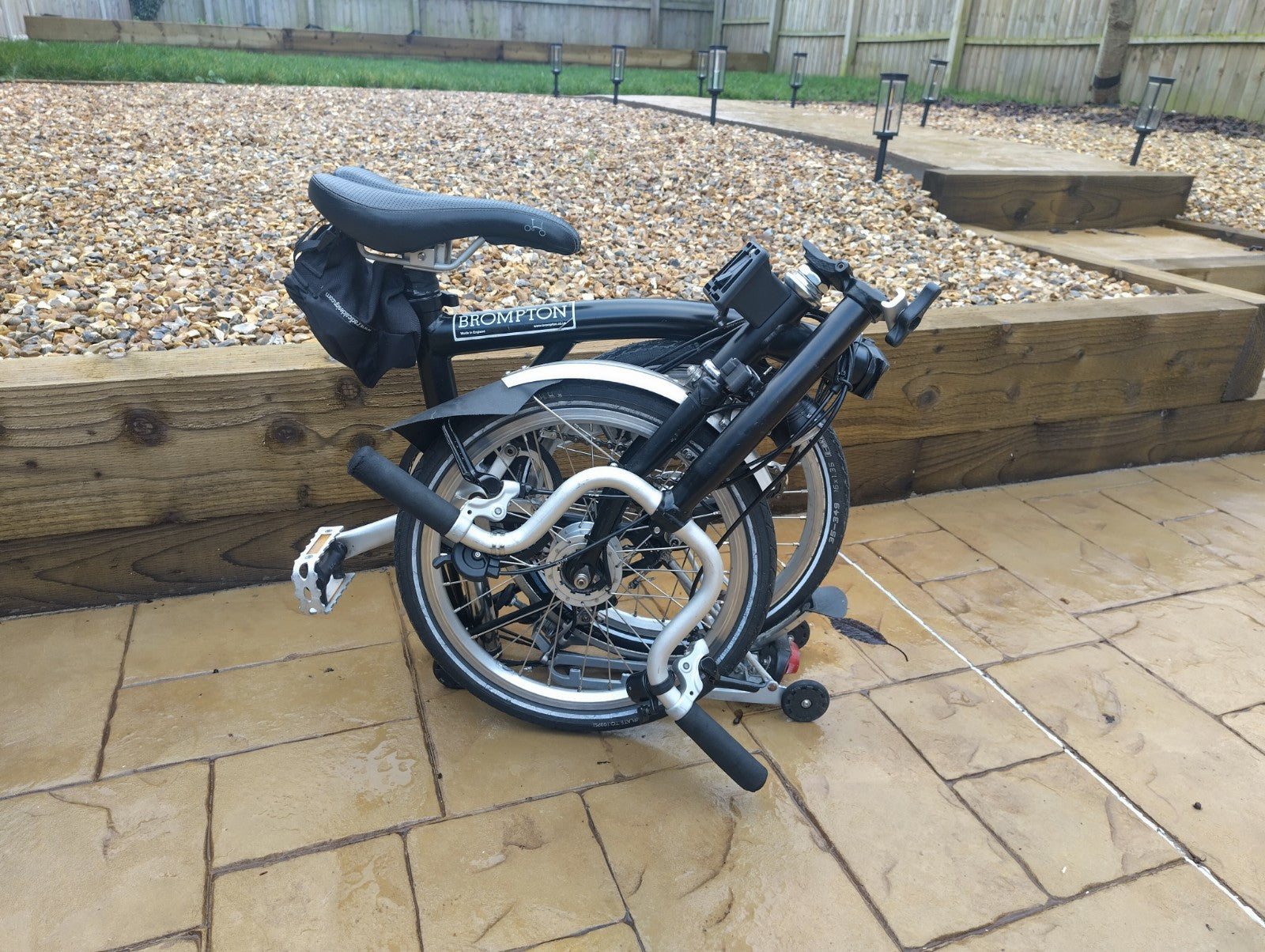 Brompton Folding Bike with bag, dynamo and rack