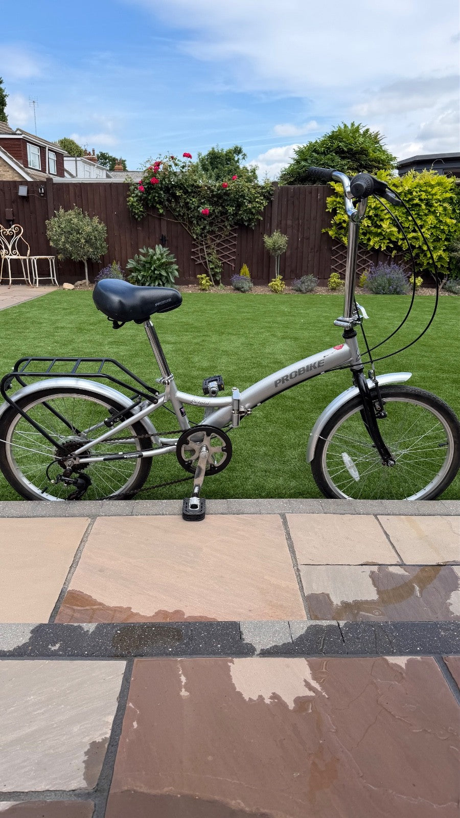 PROBIKE Light Lite 20in Folding Bike Grey/Silver Rear Rack Mudguards Reflectors