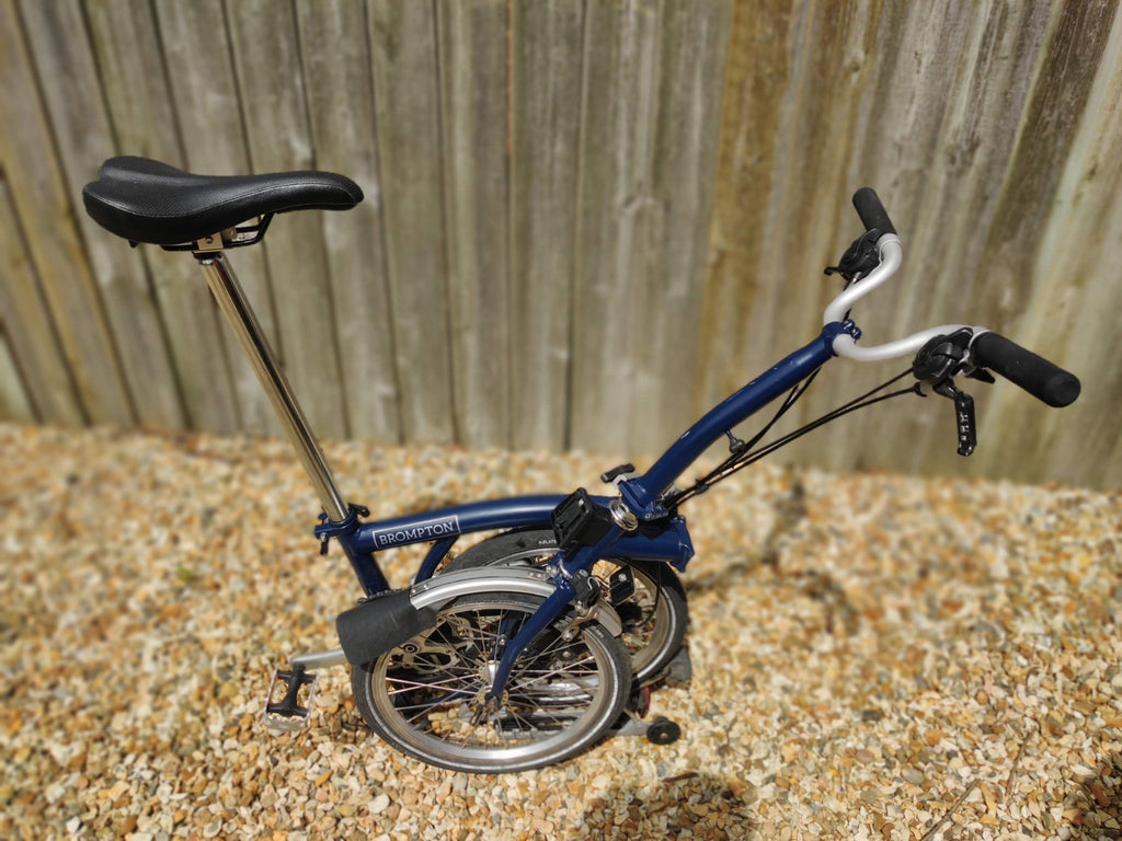 Brompton M6R 2017 Folding Bike - Navy 6 Speed w Rear Rack - Good Working Order