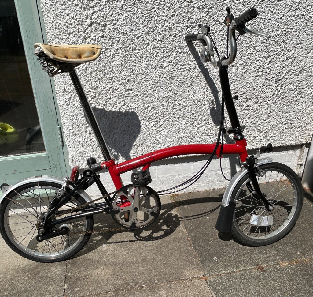 Brompton Folding Bike T5  Frame number 12616  colour red 1993