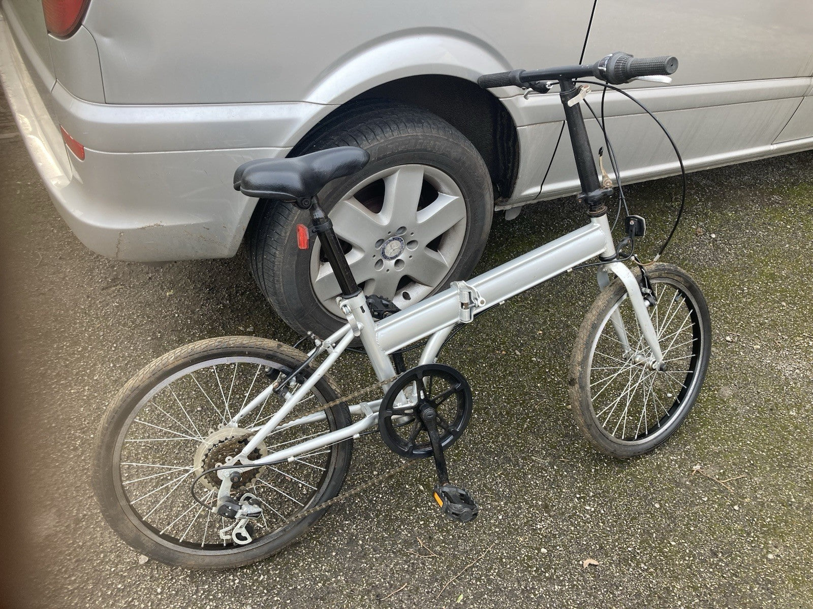 Super Silver Folding Bike With 7 Gears