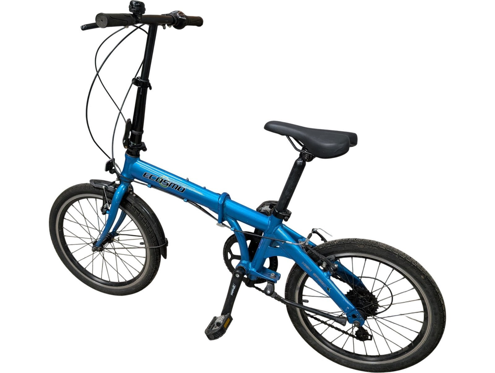 Ecosmo Folding Bike 16" Wheels Blue Shimano 6 Speed Lightweight Commuter Bicycle