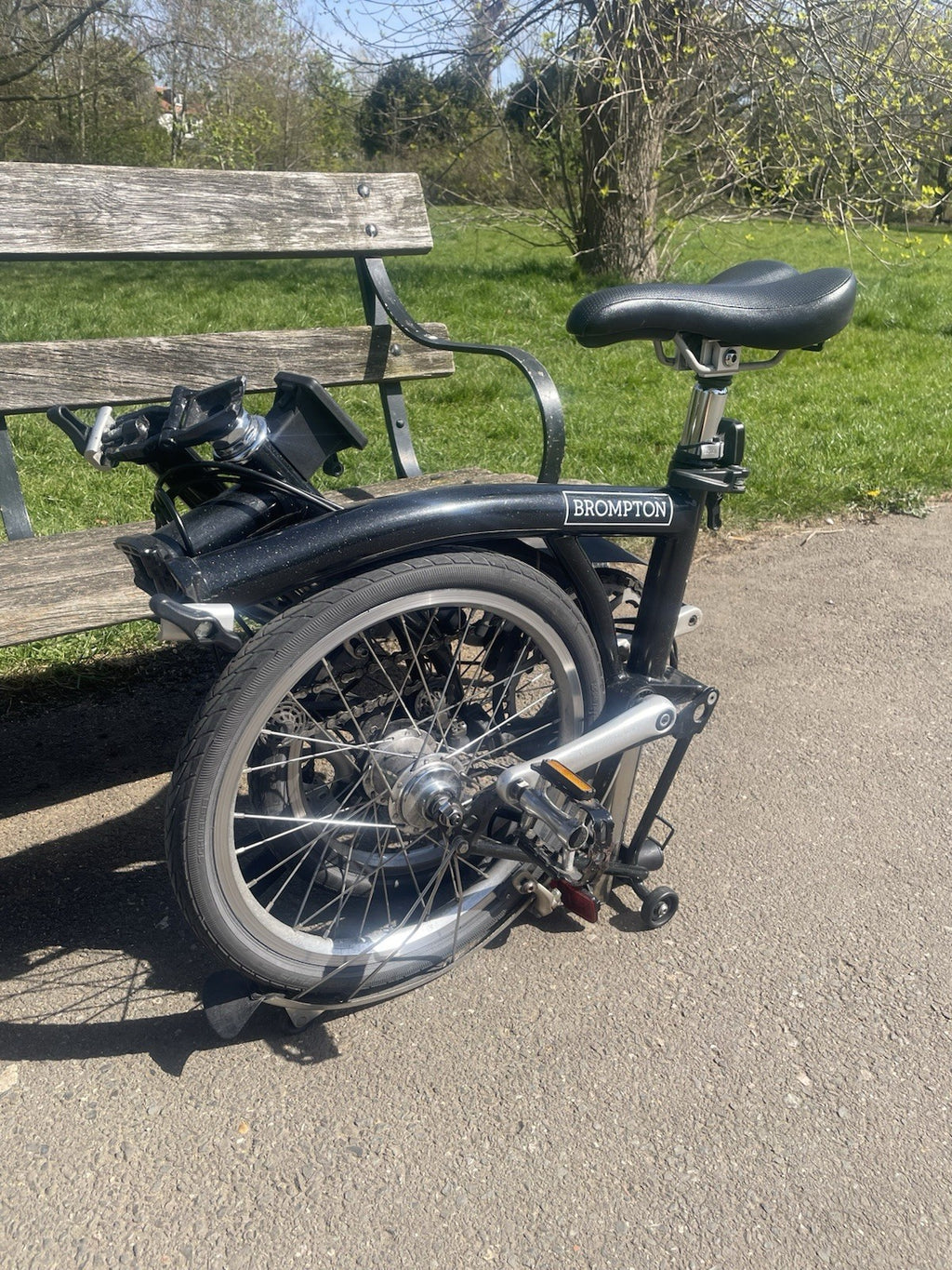 Brompton C Line Folding Bike 6-Speed, Black plus accessories
