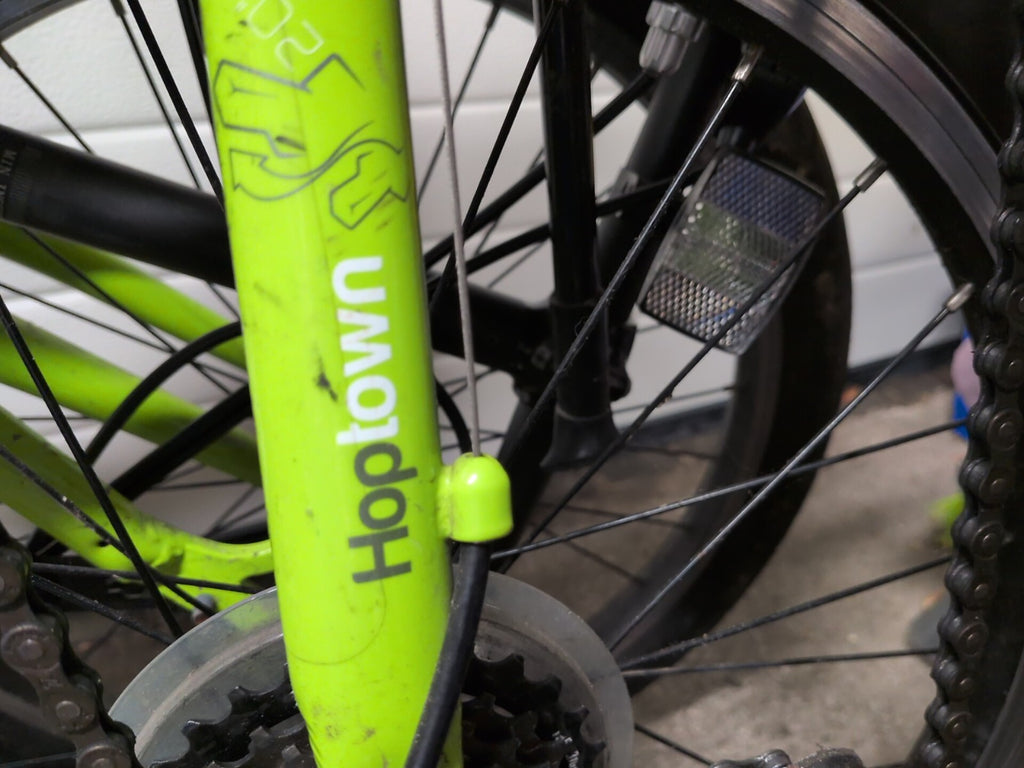 B'Twin Hoptown Folding Bike Lime Green, 7-Speed