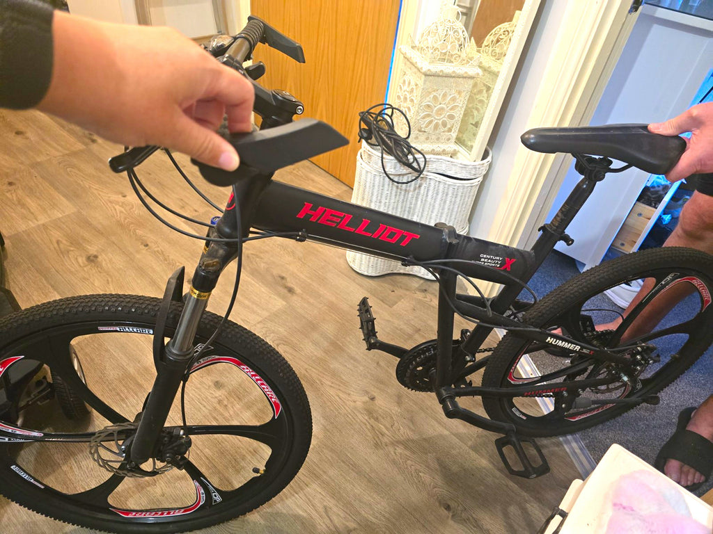 HELLIOT Hummer Mountain Bike 26in Folding Black/Red.