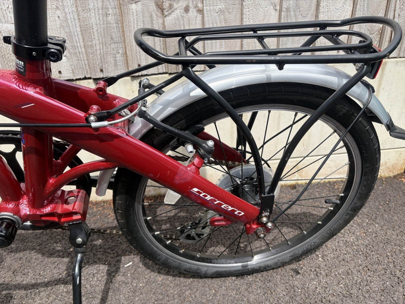 Carerra Intercity Folding Bike In Red.