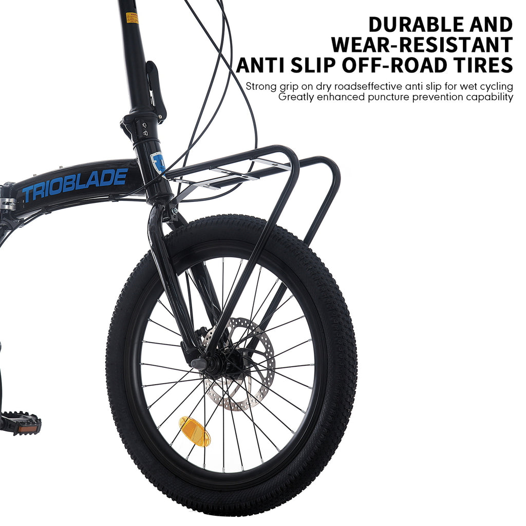 Folding Bicycle 20 Inch Bikes for Adults 7-Speed Variable Foldable City Bicycle