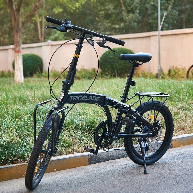 20” Folding Bike 7-Speed with Carrier Lightweight Aluminum Frame Adults