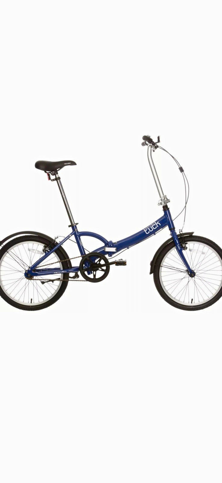 Apollo Luck 20in Folding Bike Blue 1 Speed V-Brakes Mudguards